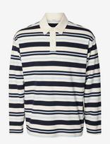 Selected - Slmrelaxjack Stripe Ls Polo - Marškinėliai ilgomis rankovėmis - Kreminė spalva