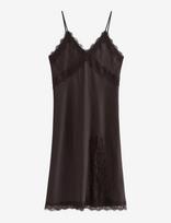 Lindex - Nightdress In Satin With Lace Trim - Naktiniai marškiniai - Ruda