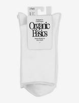 Organic Basics - Core Crew Rib Socks 3-Pack - Įprastos kojinės - Balta