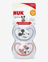 NUK - Space Pacifier Mickey Red/Grey, Size 0-6 Months - Čiulptukas - Pilka