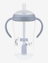 NUK - Perfect Match Learner Bottle Straw 260 Ml, Penguin - Gertuvė - Mėlyna