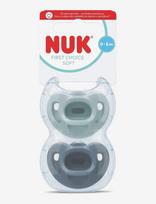 NUK - First Choice Soft Green/Blue, Size 0-6 Months - Čiulptukas - Marga / raštuota