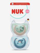NUK - First Choice Turtle/Whale, Size 6-18 Months - Čiulptukas - Marga / raštuota