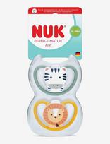 NUK - Perfect Match Air Zebra/Lion, Size 18-36 Months - Čiulptukas - Marga / raštuota