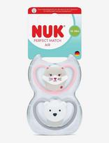 NUK - Perfect Match Air Cat/Polarbear, Size 18-36 Months - Čiulptukas - Pilka