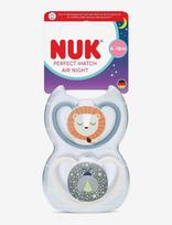 NUK - Perfect Match Air Night Lion, Size 6-18 Months - Čiulptukas - Marga / raštuota