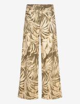 Lauren Ralph Lauren - Palm-Frond-Print Linen Wide-Leg Pant - Lininės kelnės - Chaki spalva
