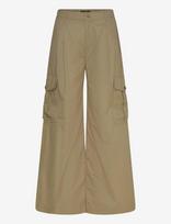 Lauren Ralph Lauren - Pleated Cotton Twill Wide-Leg Cargo Pant - Plačios kelnės - Chaki spalva