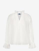 Polo Ralph Lauren - Cotton-Silk Organdy Shirt - Marškinėliai ilgomis rankovėmis - Balta