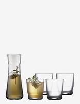 Lyngby Glas - Carafe Set Lissabon 5 Parts Clear - Vandens termosai ir ąsočiai - Juoda