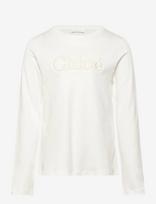 Chloé - Logo Long Sleeve Top - Ilgarankoviai marškinėliai - Balta