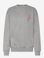 JW Anderson - Melange Grey Cotton Oversize Sweatshirt - Megztinis - Pilka