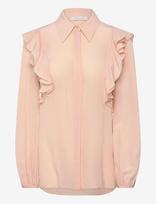 Chloé - Silk Shirt With Lace Details - Marškinėliai ilgomis rankovėmis - Rožinė