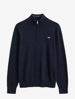 Gant - Cotton Half-Zip Sweater - Megztinis su užtrauktuku - Tamsiai mėlyna