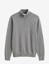 Gant - Cotton Half-Zip Sweater - Megztinis su užtrauktuku - Pilka