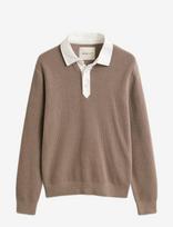 Gant - Cotton Merino Rugger - Polo marškinėliai ilgomis rankovėmis - Ruda