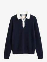 Gant - Cotton Merino Rugger - Polo marškinėliai ilgomis rankovėmis - Tamsiai mėlyna