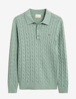 Gant - Classic Cable Knit Sweater - Polo marškinėliai ilgomis rankovėmis - Žalia