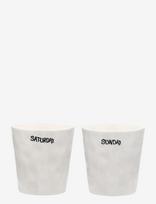 Anna + Nina - Weekend Coffee Cup Set Of 2 - Kavos puodelis - Balta
