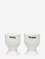 Anna + Nina - Weekend Egg Cup Set Of 2 - Kiaušinių indelis - Balta