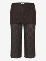 Monki - Lace Capri Pants - Kapri kelnės - Ruda