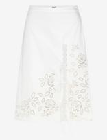 Monki - Broderie Anglais Skirt - Iki kelių ir midi sijonai - Balta