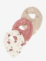 Fabelab - Bandana Bib 3-Pack - Air Plane Rose - Seilinukas - Marga / raštuota