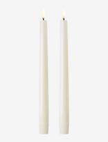 UYUNI Lighting - Led Taper Candle, Ivory, Smooth, 2-Pack, 2,3X25 Cm - LED žvakė - Balta