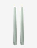 UYUNI Lighting - Led Taper Candle, Dusty Green, Smooth, 2-Pack, 2,3X25 Cm - LED žvakė - Žalia