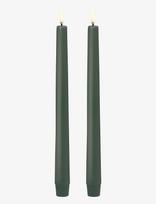 UYUNI Lighting - Led Taper Candle, Olive Green, Smooth, 2-Pack, 2,3X25 Cm - LED žvakė - Žalia