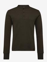 G-Star - Shrunken Slim Rib Henley L\S - Polo marškinėliai ilgomis rankovėmis - Chaki spalva