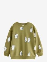 Lindex - Moomin Sweatshirt With Brushed Inside - Megztinis - Chaki spalva
