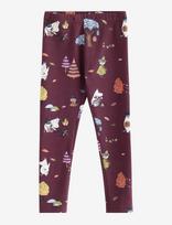 Lindex - Moomin Leggings With Brushed Inside - Tamprės - Burgundiška splava