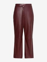 Calvin Klein - Faux Leather Flare Pant - Odinės tamprės-kelnės - Burgundiška splava