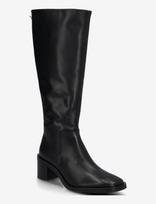 Calvin Klein - Block Heel High Boot Zip Lth - Ilgaauliai batai - Juoda