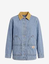 Calvin Klein Jeans - Contrast Collar Chore Coat Tinte - Džinsai - Mėlyna