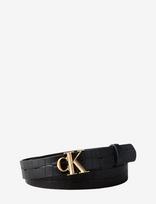 Calvin Klein - Facet Ck Buckle Croc Strap 25Mm - Laisvalaikio diržas - Juoda