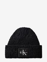 Calvin Klein - Brushed Solid Chunky Rib Beanie - Kepurė - Juoda