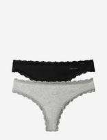 Calvin Klein - Thong 2Pk - Stringai - Juoda