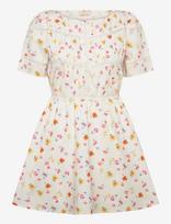 By Ti Mo - Poplin Decorated Dress - Trumpa suknelė - Balta