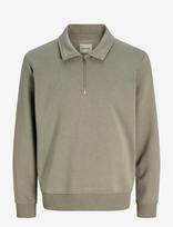 Jack & Jones - Jjbradley Sweat Zip Polo - Polo marškinėliai ilgomis rankovėmis - Chaki spalva