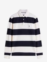Tommy Hilfiger - Ls Rugby Stripe Classic Polo - Marškinėliai ilgomis rankovėmis - Kreminė spalva
