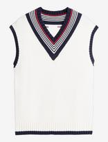 Tommy Hilfiger - Rwb Tipped Cricket V Nk Vest - Megzta liemenė - Kreminė spalva