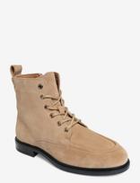 Tommy Hilfiger - Enamel Flag Suede Lace-Up Boot - Aulinukai plokščiu kulnu - Smėlio