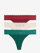 Tommy Hilfiger - Gift 3 Pack Tanga Thong - Stringai - Žalia