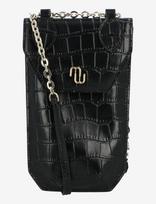 Maje - Croco Embossed Leather Phone Holder - Rankinė per petį - Juoda
