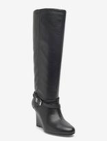 GANNI - Kat Slim Slouchy Boot Crinkle Oleatex - Ilgaauliai batai - Juoda