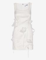 ROTATE - 3D Lily Mini Dress - Trumpa suknelė - Balta