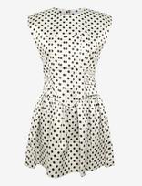 GANNI - Printed Double Satin Corset Mini Dress - Vakarėlių suknelė - Balta