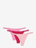 Juicy Couture - 3 Pk Demi Femme Cotton Scalloped Thong - Stringai - Rožinė